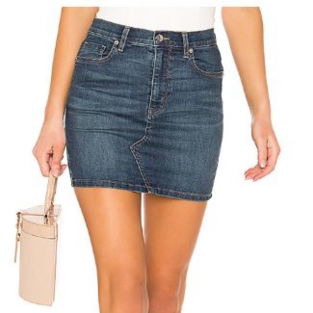Free people teagan denim skirt